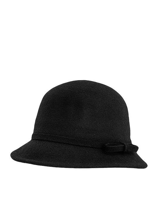 Brims and Trims Κωδ. Γυναικείο Μάλλινο Καπέλο Cloche Μαύρο