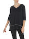 Women's Blouse with 3/4 Sleeve Black