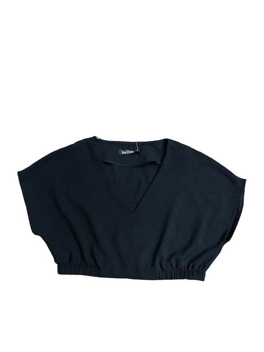 Γυναικείο Crop Top Κοντομάνικο Μαύρο