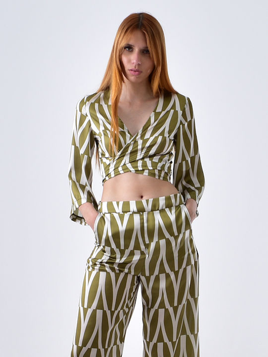 Women's Summer Blouse Long Sleeve Mare Green