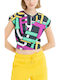 Γυναικείο Καλοκαιρινό Crop Top Αμάνικο Multicolor