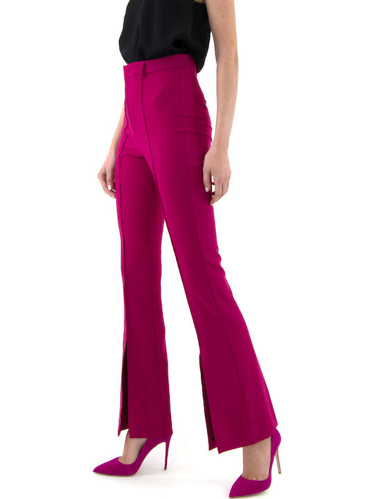Pants Women Twenty-29 Women's High-waisted Fabric Trousers Flared Black