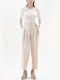 Damen Stoff Hose Ecru