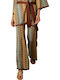 Dama Tesatura Pantaloni Multicolor