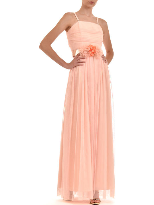 Summer Maxi Dress for Wedding / Christening with Tulle Pink
