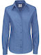 Langärmelig Damen Hemd Blue Chip Monochrom
