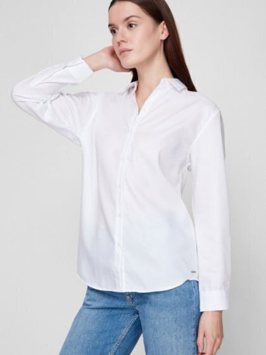 Women's Monochrome Long Sleeve Shirt Off White