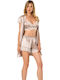 Moongirl Pentru Femei Halat cu Pijamale Satin Champagne