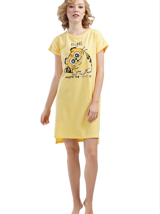 Vienetta Secret Summer Women's Nightdress Yellow