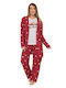 Mirano Homewear Summer Women's Robe with Pyjama red