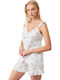 Penye Mood Sommer Damen Pyjama-Set Weiß
