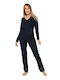 Sexen Winter Women's Pyjama Set Blue