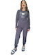 Fawn Winter Damen Pyjama-Set Dark Blue