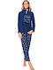 Infiore Winter Women's Pyjama Set Navy Blue