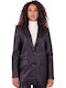 Byoung Long Women's Leather Blazer Black (200451/BLACK)