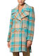 Women's Checked ROSA/VERDE Coat with Buttons