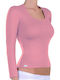 Mânecă lungă Pink Tricou pentru femei