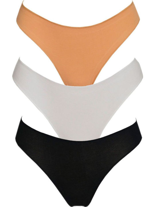 Femei Slip 3Pack White/black/beige