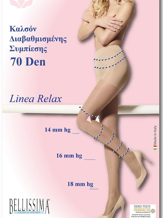 Women's Pantyhose 70 Den Tightening Caramel with Print