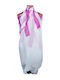 Pareos Sarong Skirt Beach White-Pink Linear Design
