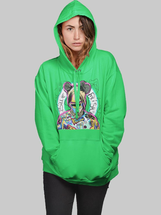 TKT Φούτερ με Κουκούλα Billie Eilish Πράσινο