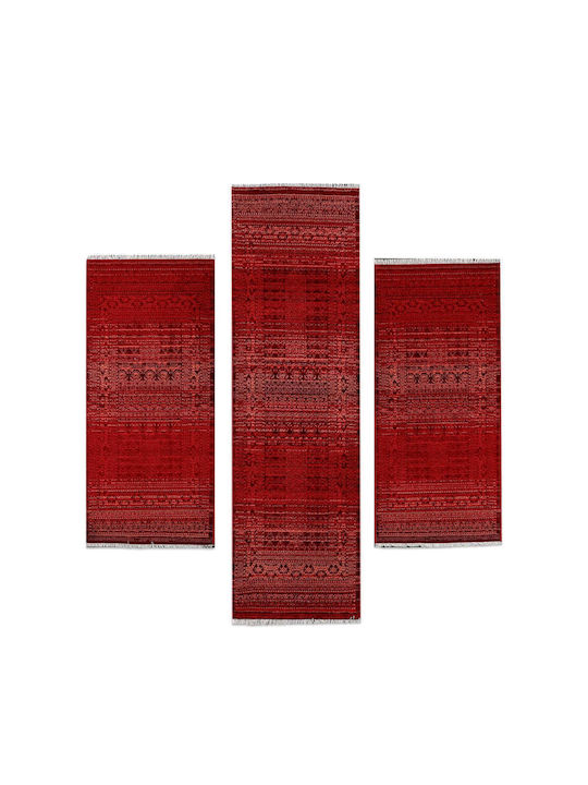 Balsan Oriental Kazak 727 Modern Bedroom Rugs Set Red P621617 3pcs