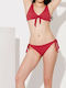 Swimsuit Slip Pms925b Bikini Slip with Ties Red