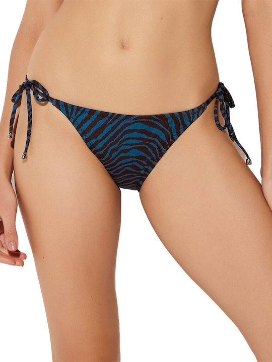 Bikini Slip mit Schnürchen Blue
