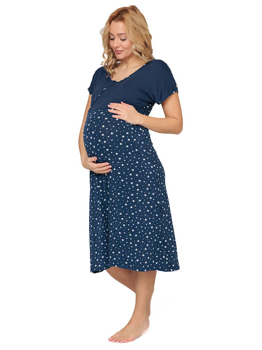 Angel's Secret Nightgown Maternity & Nursing Blue