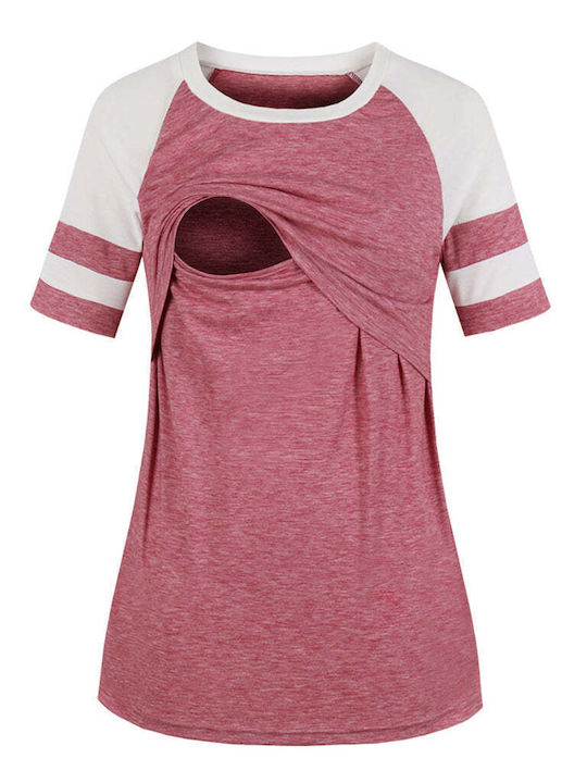Short Sleeve Nursing Top Pink