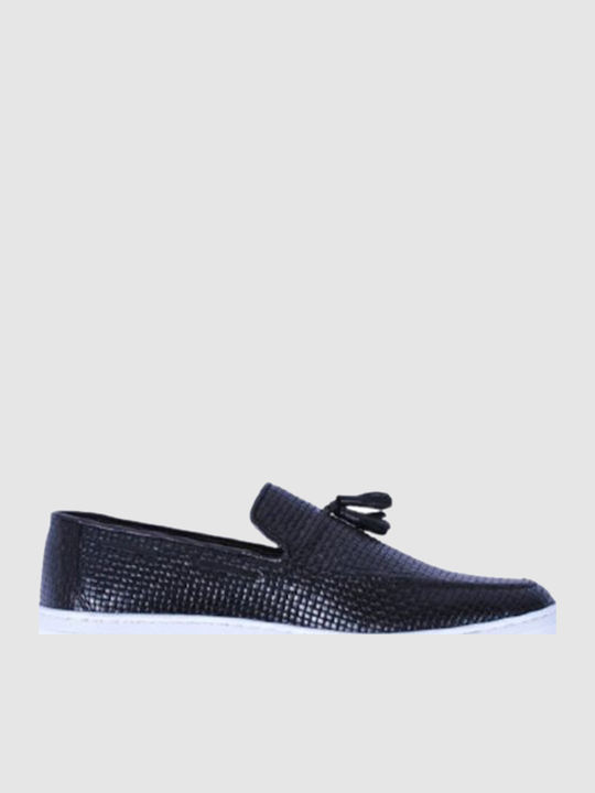 Rossi Δερμάτινα Ανδρικά Loafers σε Μαύρο Χρώμα