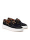 Men's Leather Boat Shoes Blue