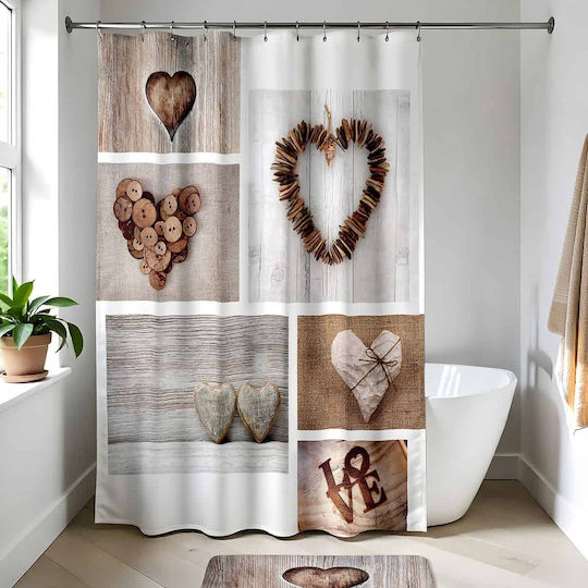 Eurocasa Duschvorhang Stoff 180x200cm Weiß