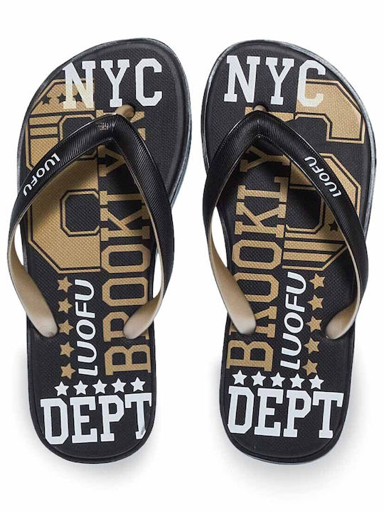 Luofu Ανδρικά Flip Flops Μαύρα