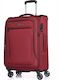 Verage Valiză Mare De Călătorie Din Material Textil Burgundy Cu 4 Roți Înălțime 80 Cm
