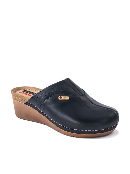 Leon Damen Anatomisch Clogs Schwarz