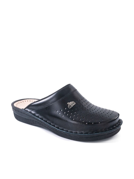 Leon 200m Din piele Anatomici Sabot Negre