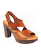 Leather Sandals Tabac Brown