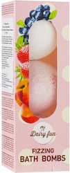 Delia Dairy Fun Strawberry Raspberry Peach Fizzing Bath Bombs 300g