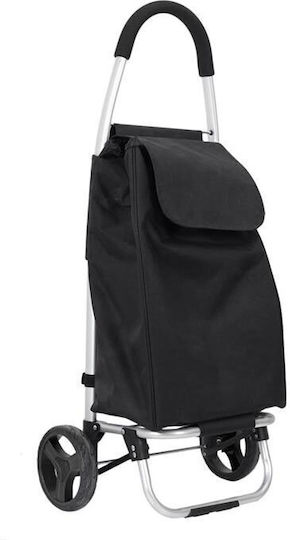 Stoff Einkaufswagen Klappbar Schwarz 92x34.5x28cm