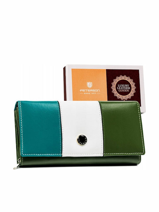 Large Leather Women's Wallet with RFID Green