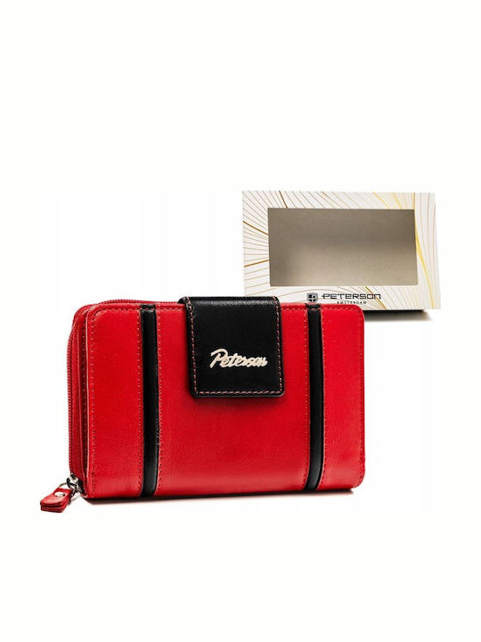 Large Leather Women's Wallet with RFID Red