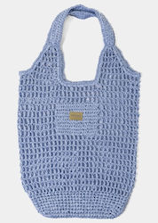 Τσάντα Πλεκτή Tote Light Blue