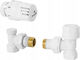 Weißes Winkel-Thermostat-Set 1/2