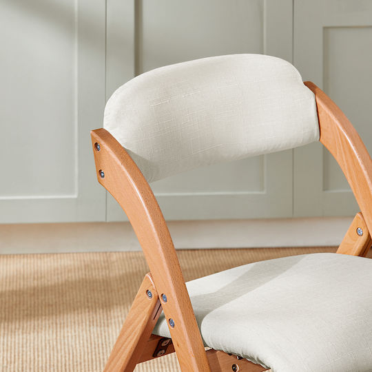 Wooden Foldable Kitchen Chair White 47x50x51cm