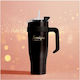 Handled Tumbler Stainless Steel 1.2L Black with Handle and Straw