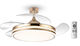 Bruno Ceiling Fan 106.68cm with Light Transparent / Gold