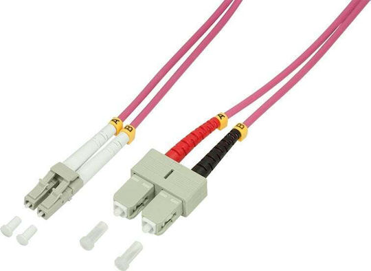 LogiLink Καλώδιο Οπτικής Ίνας LC-SC 10m Μωβ