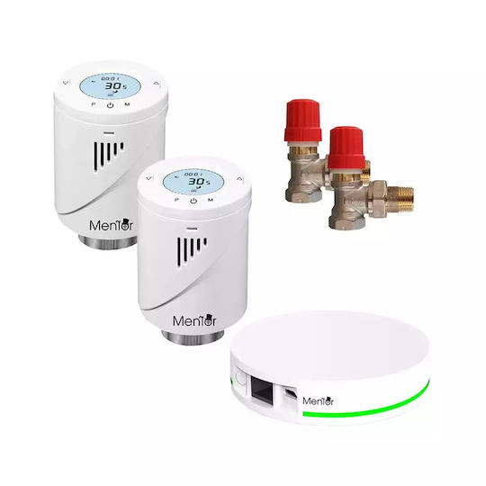 Kit Vană Termostatică Pentru Radiator Danfoss Cap Termostatic Inteligent Mentor Tzb221d Zigbee Programabil Lcd Hub