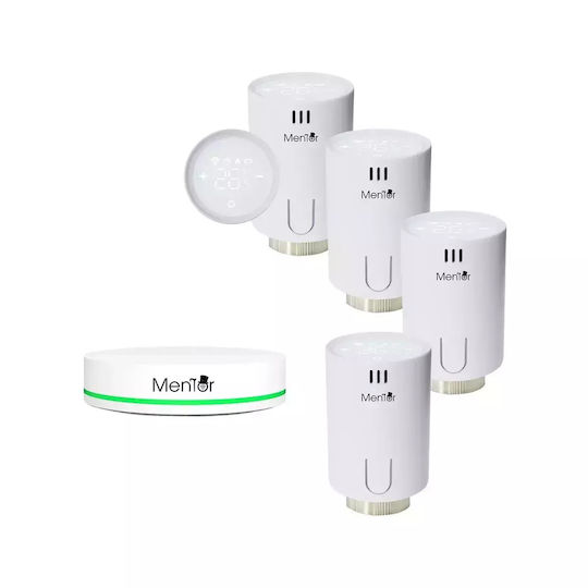 Kit Valvă Termostatică Smart Hub Radiator Mentor Tszb401 4.1 Zigbee LCD